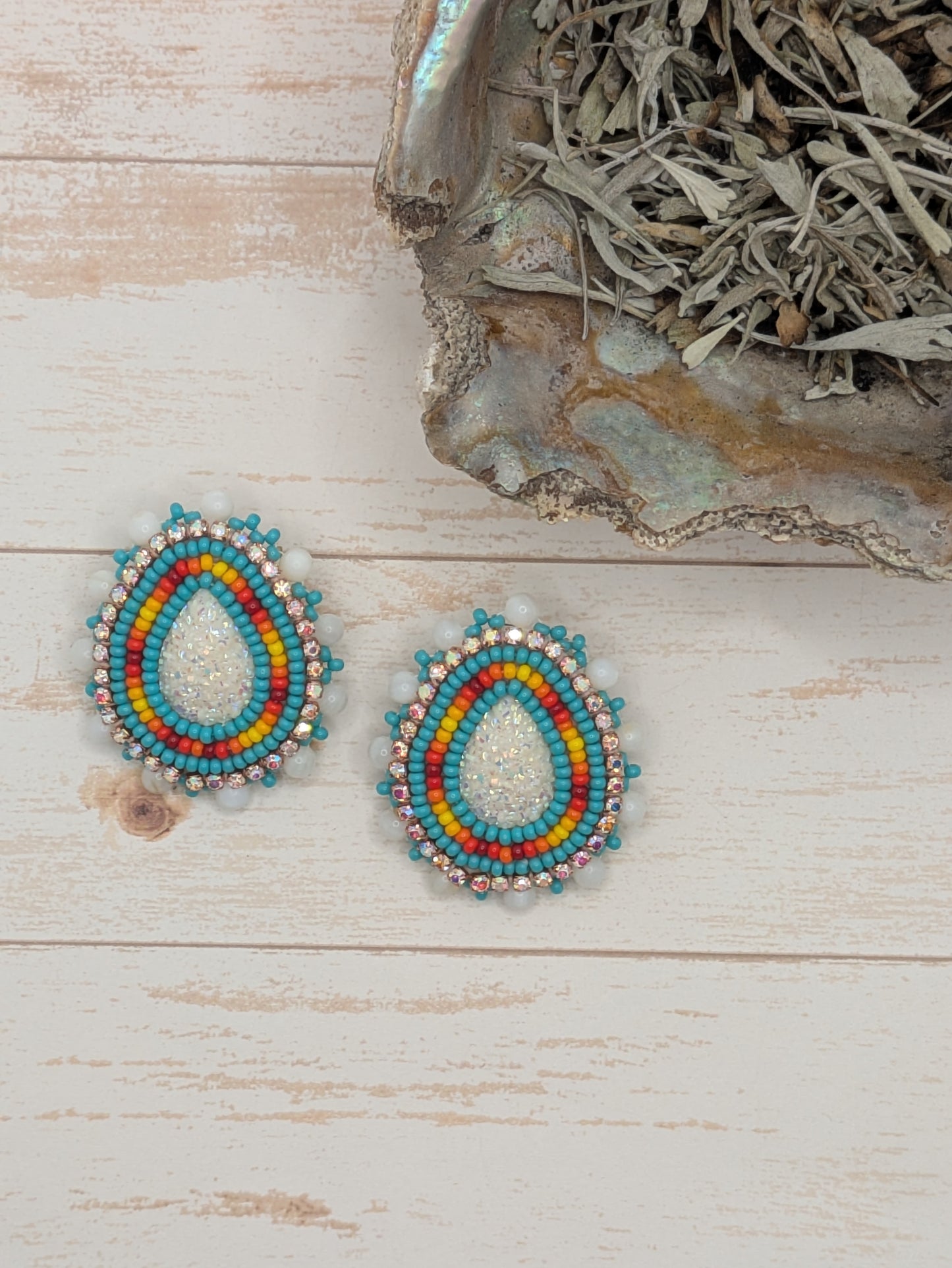 Mini- Turquoise & White