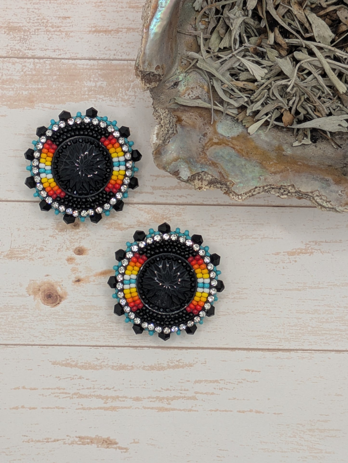 Med- Fire, Black & Turquoise