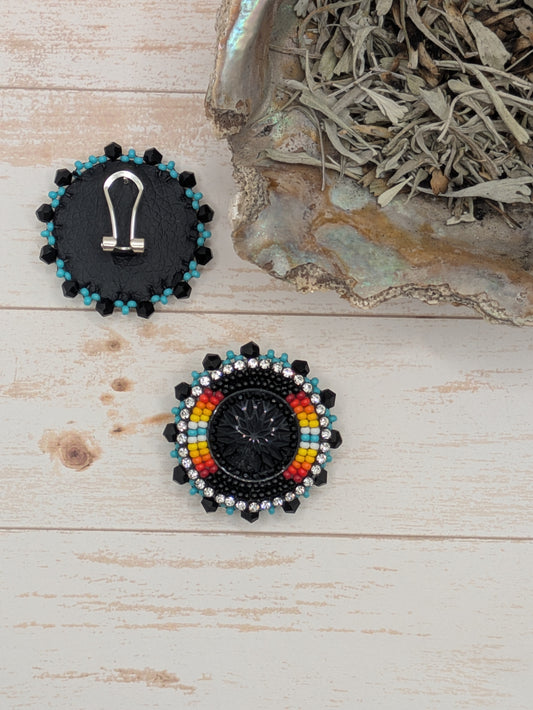 Med- Fire, Black & Turquoise