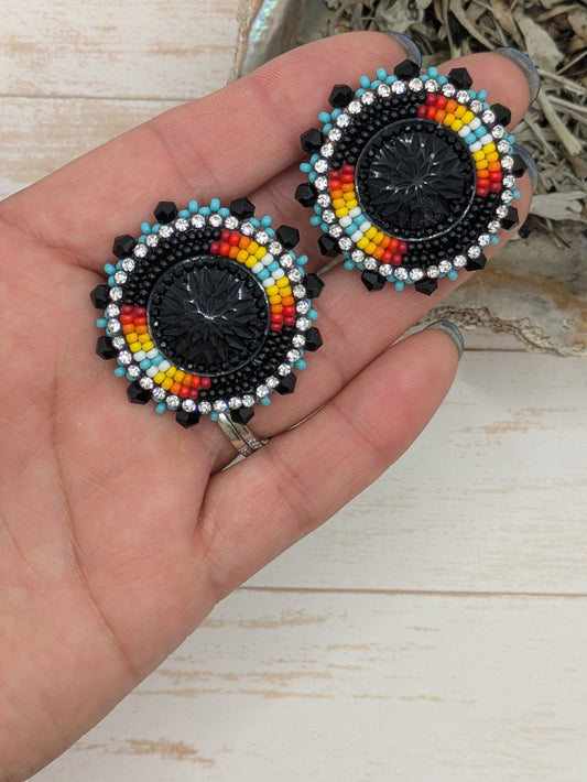 Med- Fire, Black & Turquoise