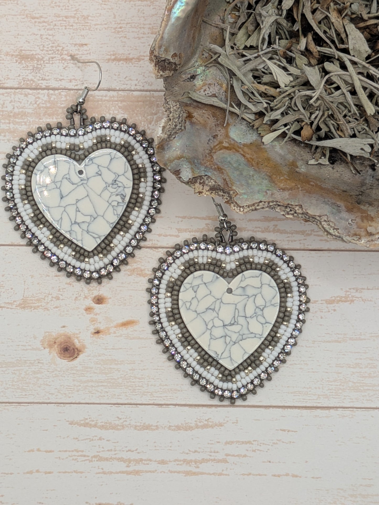 Hook- White & Gray-Hearts