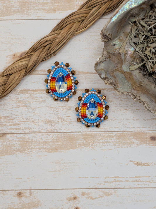 Mini Turquoise and Copper Earrings