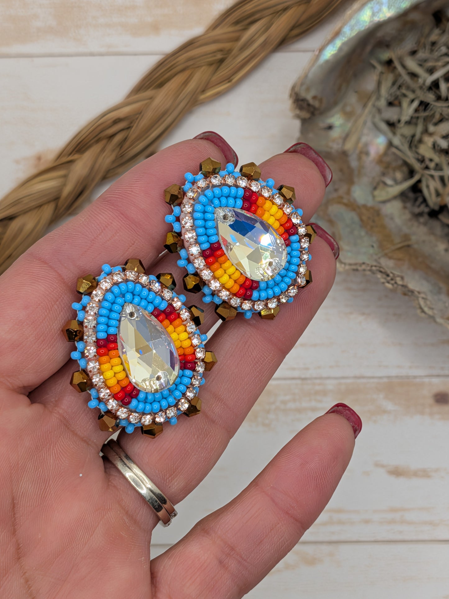 Mini Turquoise and Copper Earrings