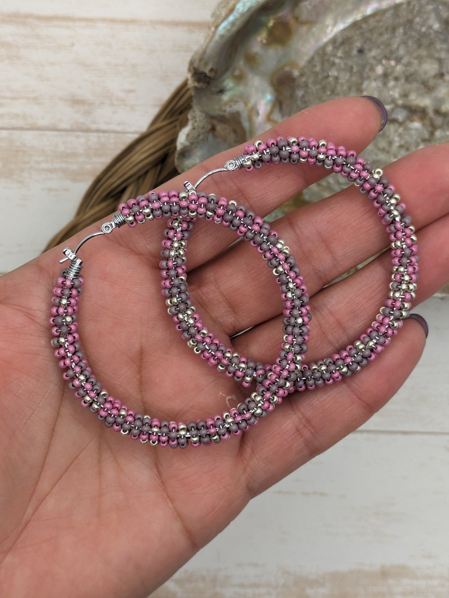 Hoops- Pink and Purple Lrg