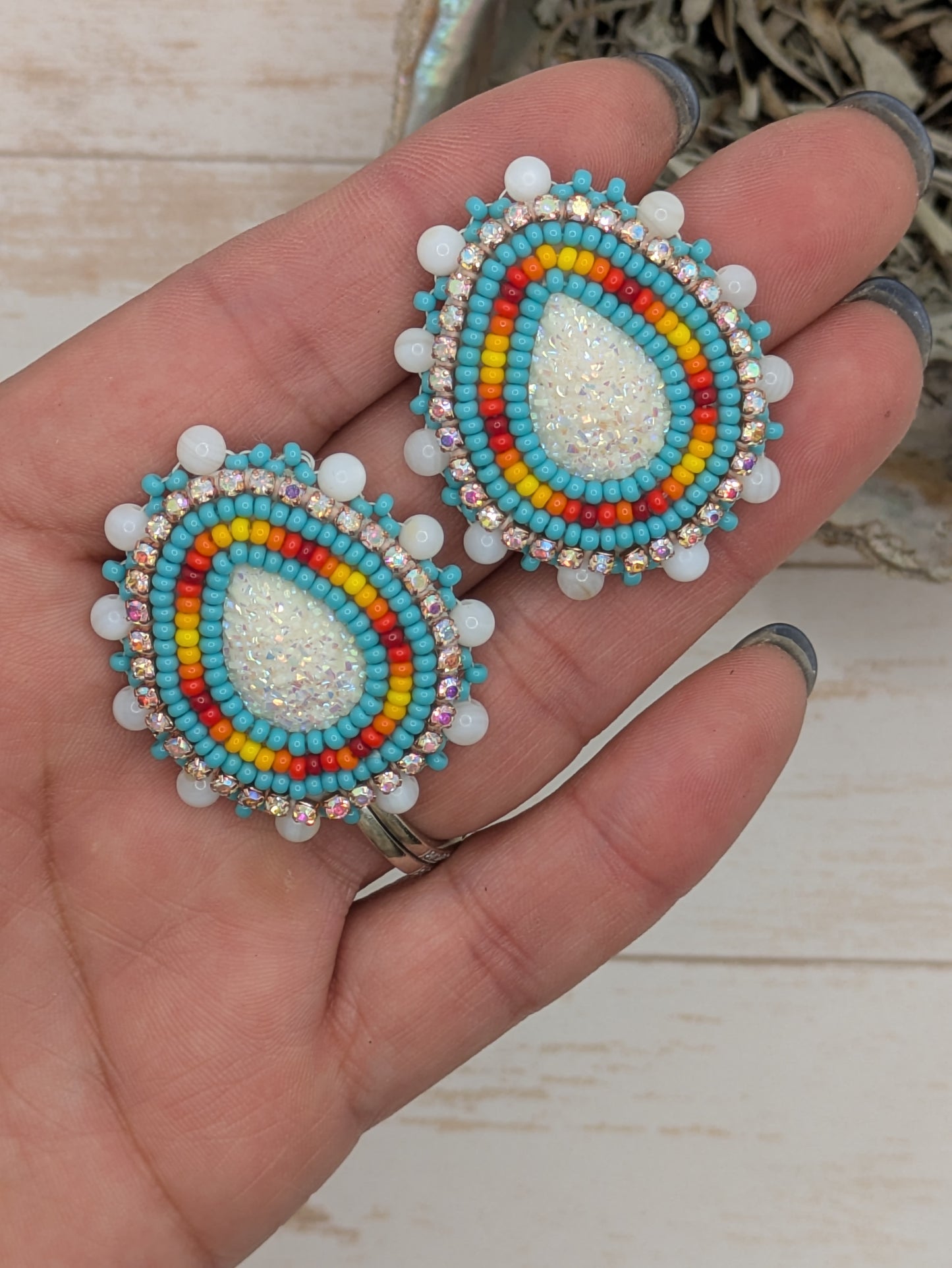 Mini- Turquoise & White