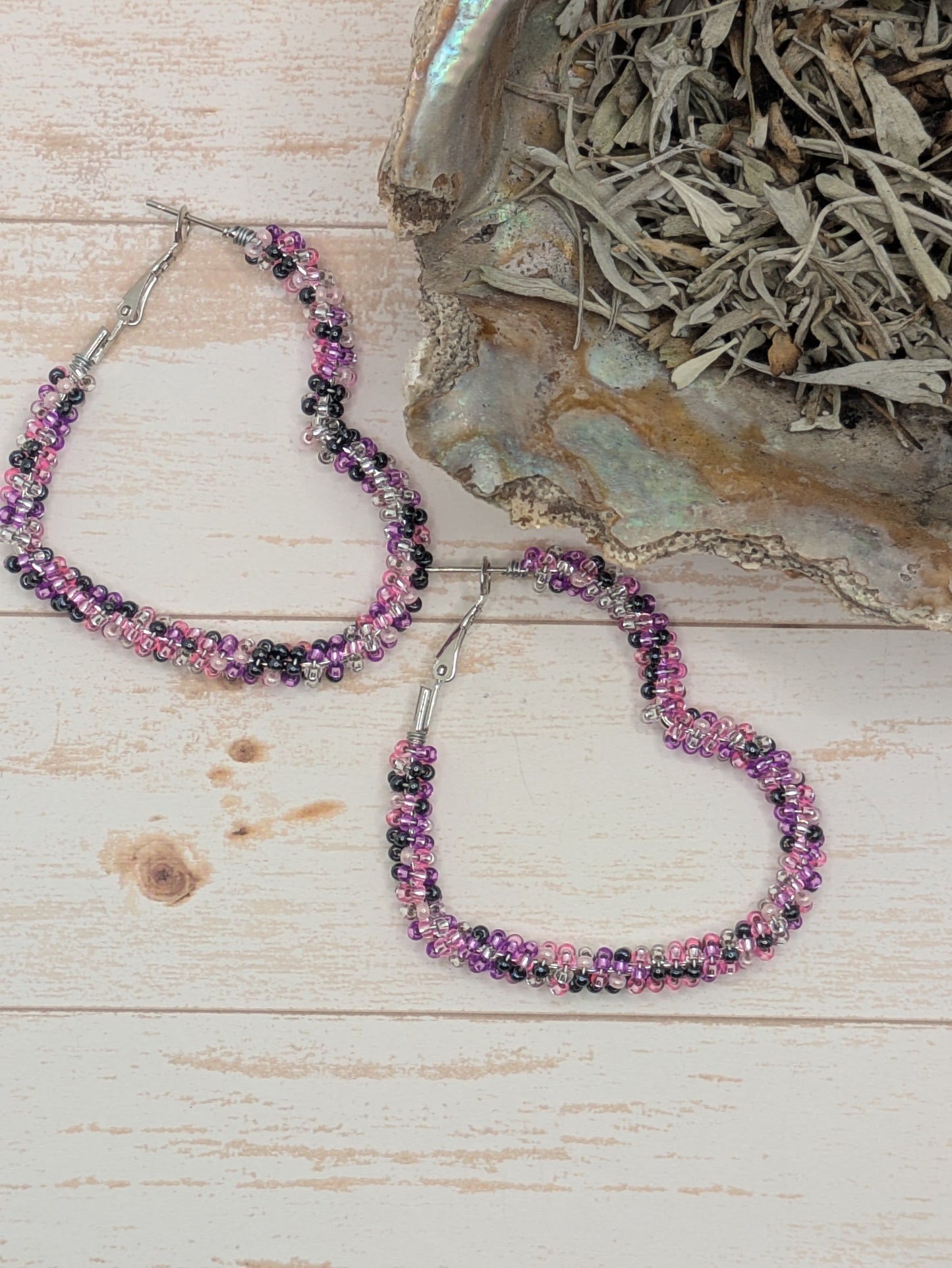 Hoops Heart- Purple & Pinks-Lrg