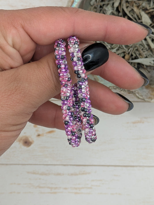 Hoops Heart- Purple & Pinks-Lrg