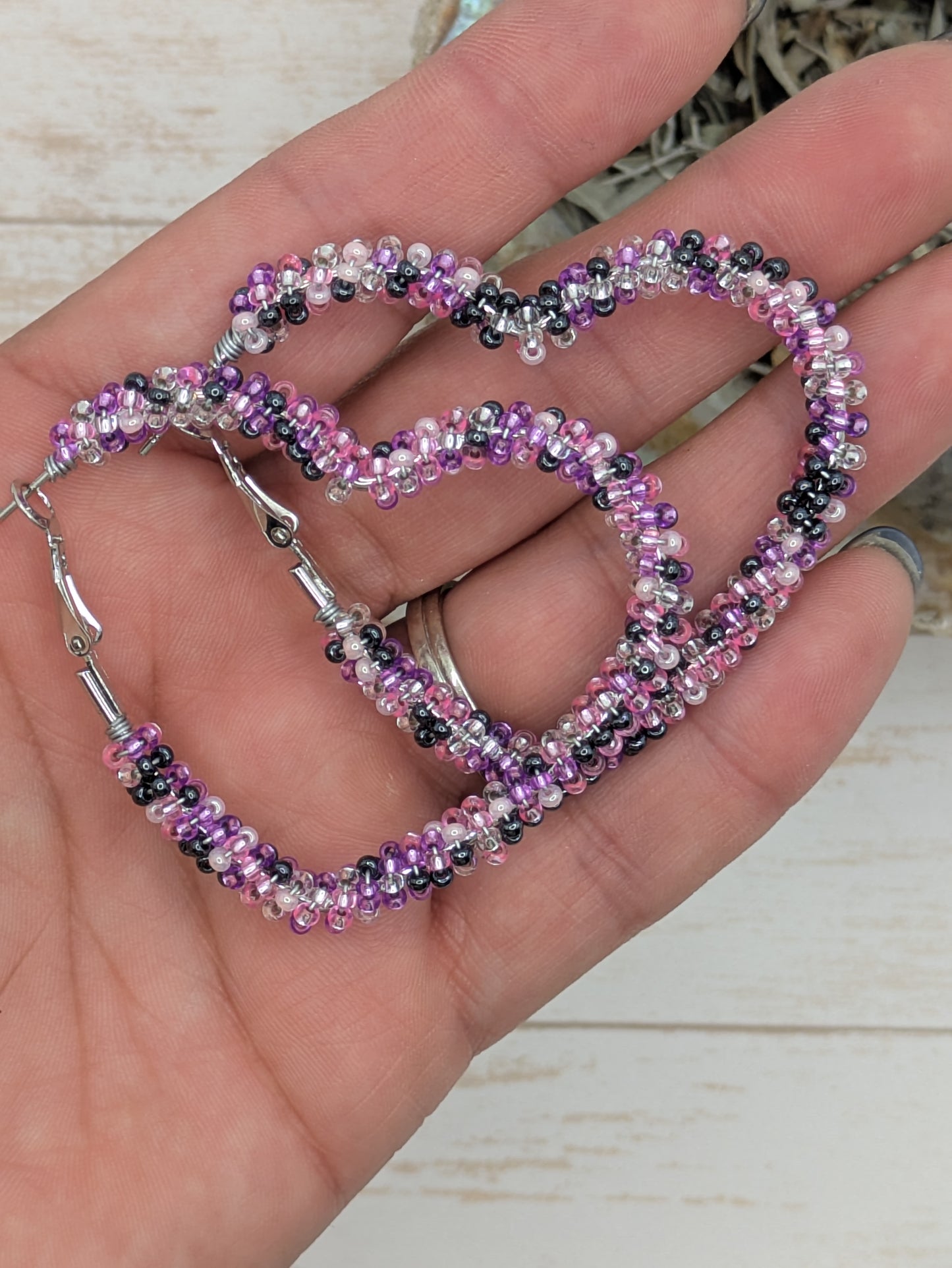 Hoops Heart- Purple & Pinks-Lrg