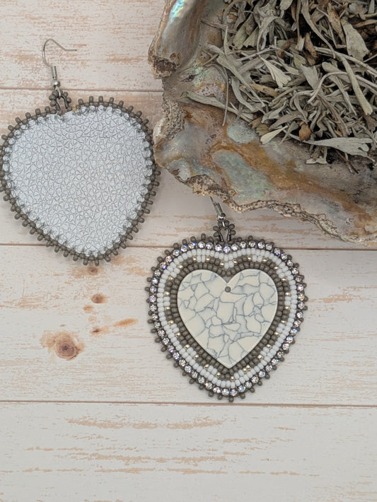 Hook- White & Gray-Hearts