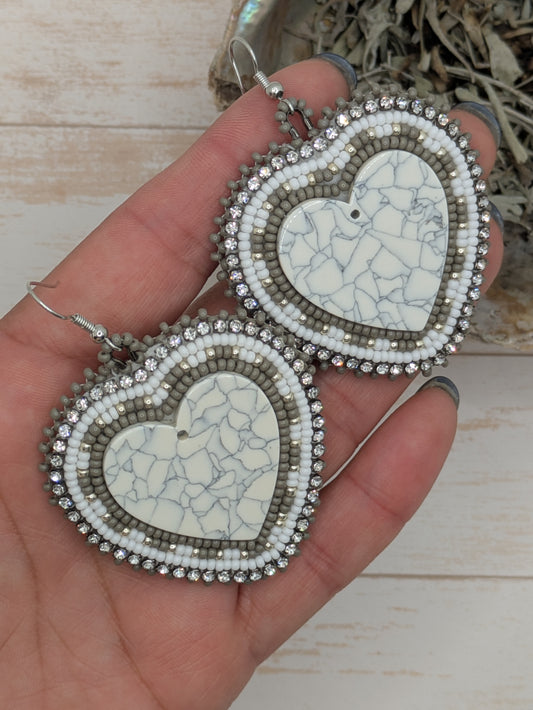 Hook- White & Gray-Hearts