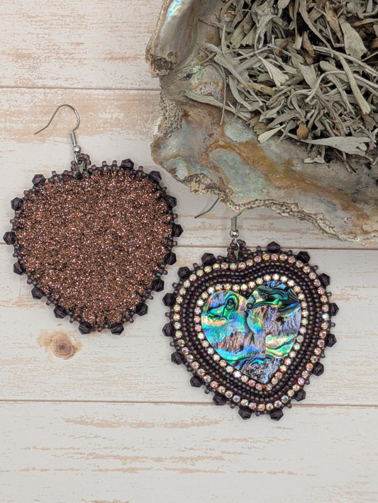 Hooks- Abalone & Purple- Hearts
