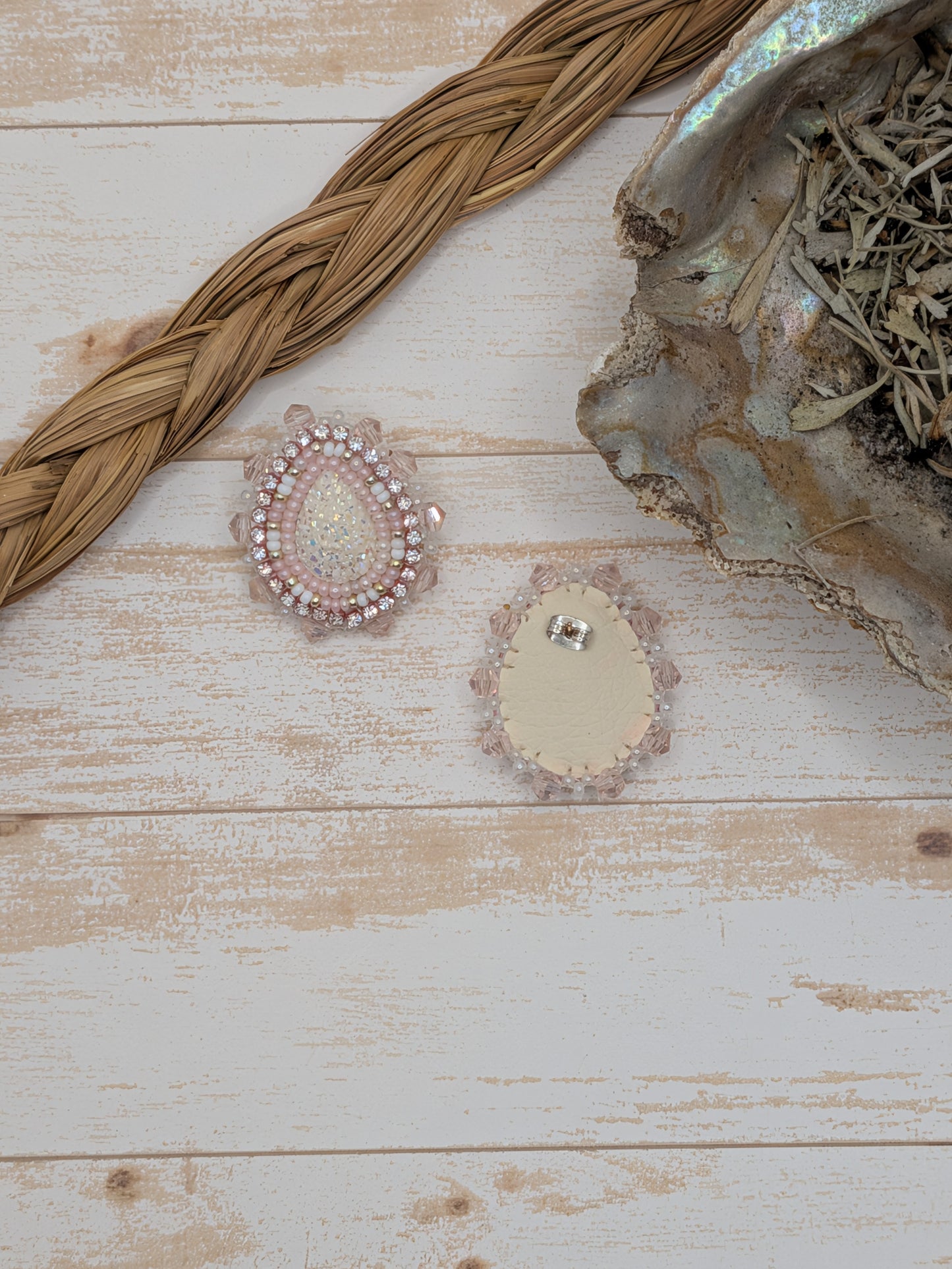 Mini Pink and White Earrings