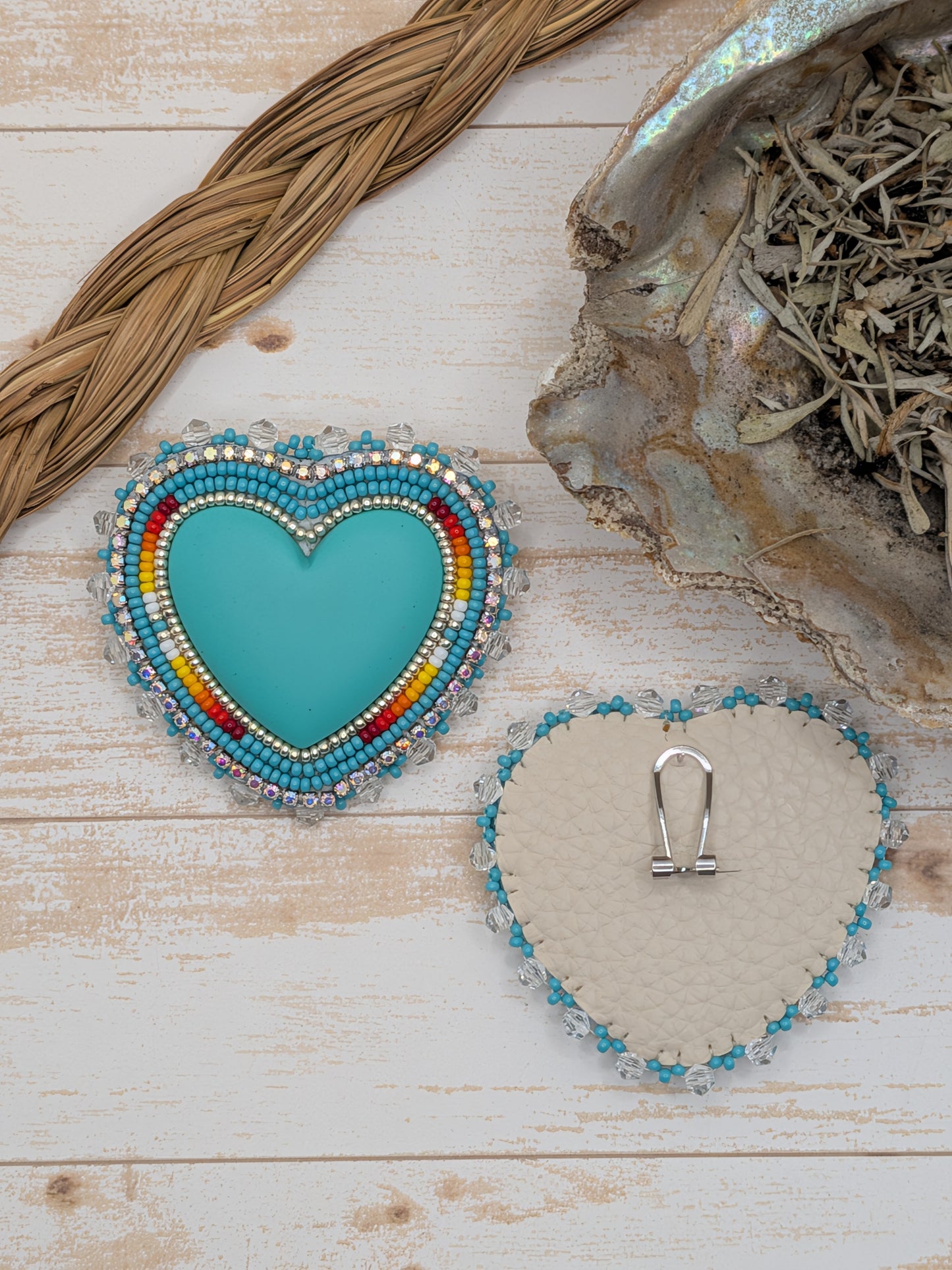 Large Turquoise Heart Earrings